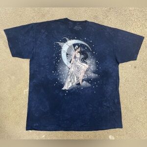 Vintage Fairy Moon The Mountain T-Shirt - Dark Blue acid wash size 3XL